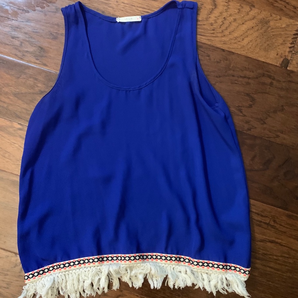 Colbalt blue tank top with detailed bottom